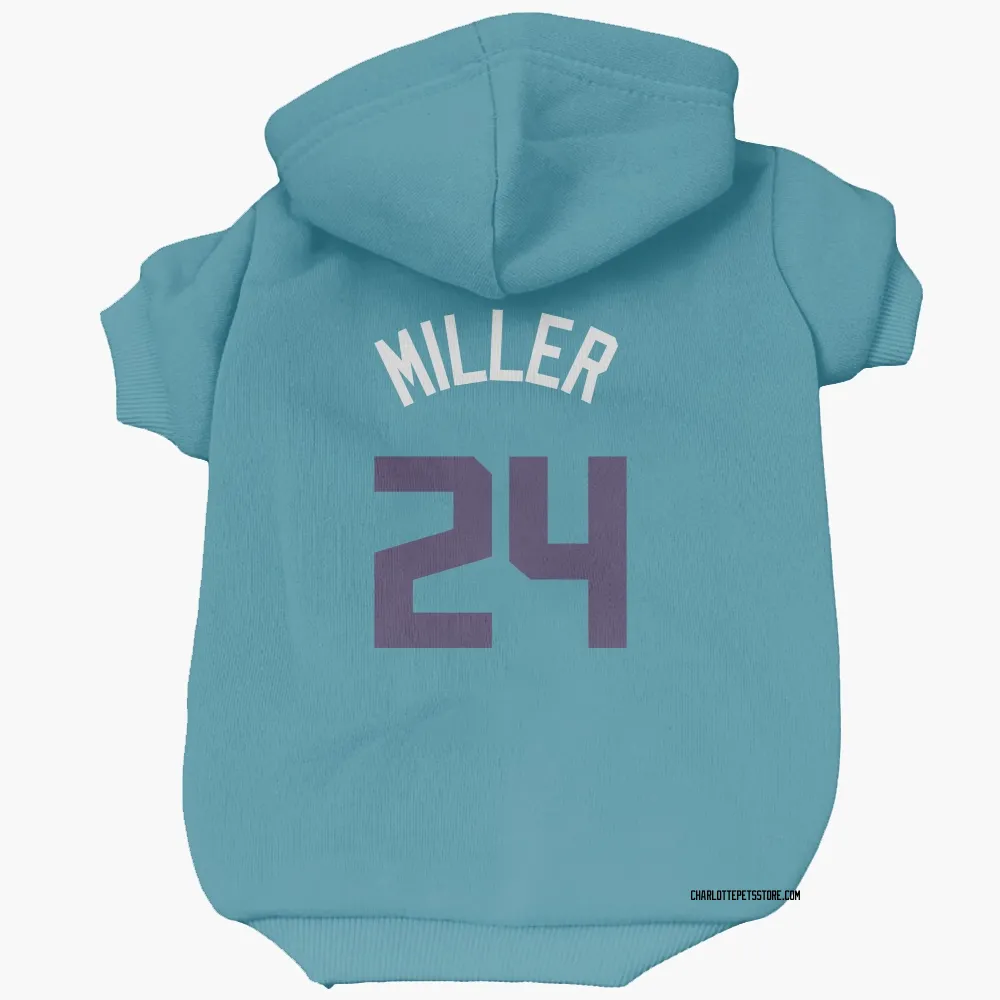 Charlotte Hornets Brandon Miller Teal Purple Pet Hoodie for Dog & Cat