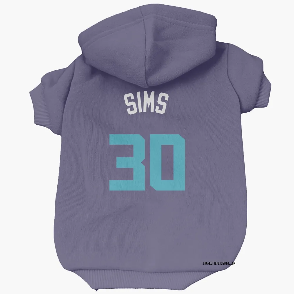 Charlotte Hornets Jaylen Sims Purple Pet Hoodie for Dog & Cat