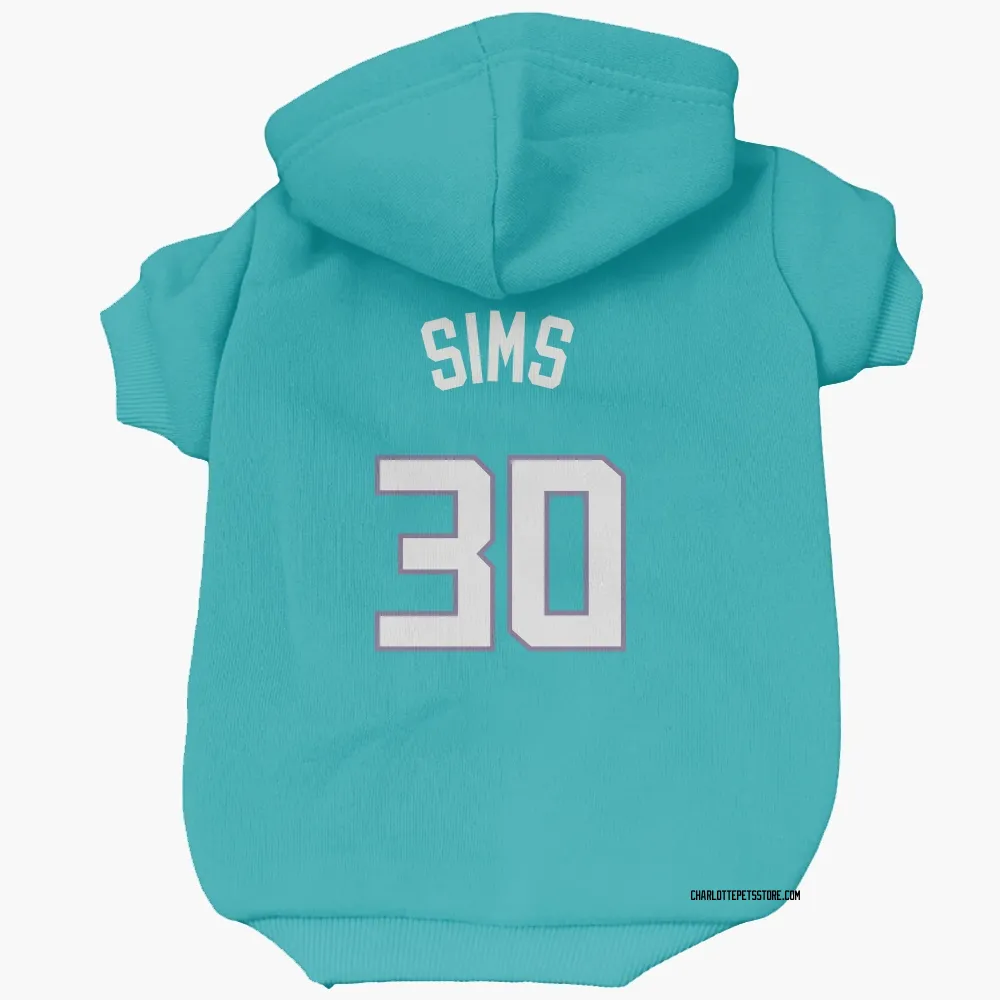 Charlotte Hornets Jaylen Sims Teal Pet Hoodie for Dog & Cat