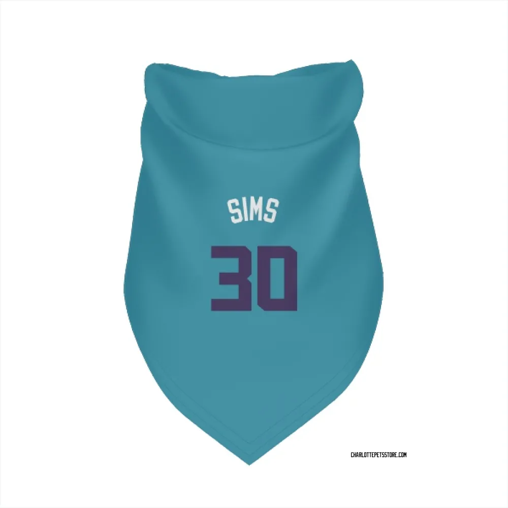 Charlotte Hornets Jaylen Sims Teal Purple Pet Bandana for Dog & Cat