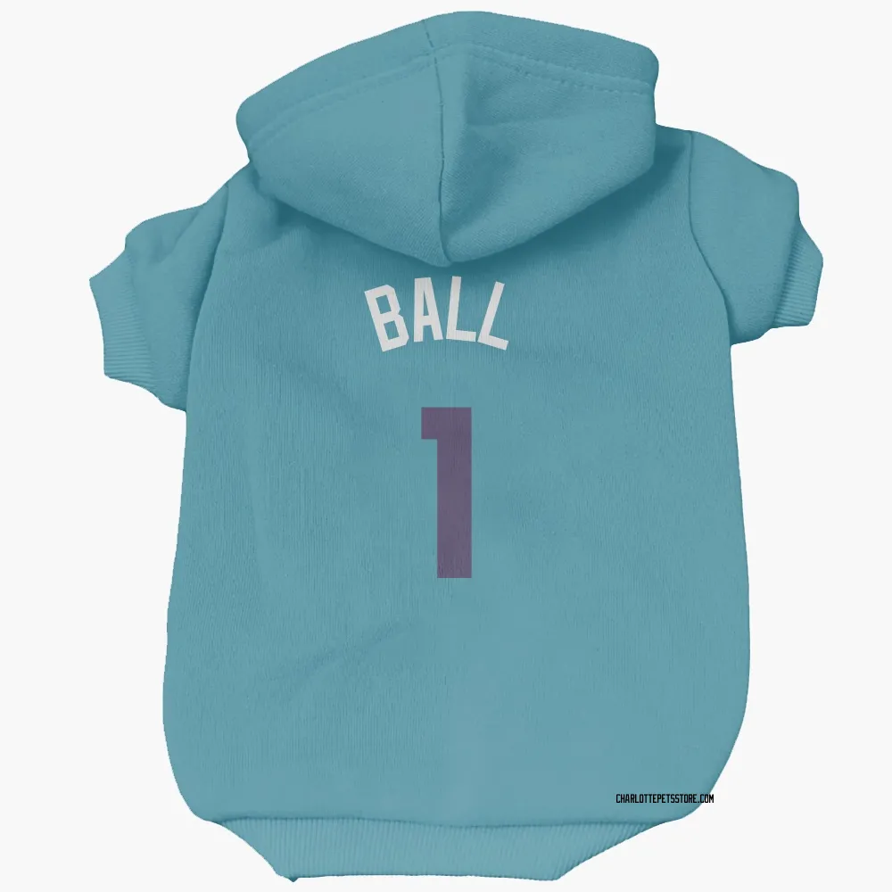 Charlotte Hornets LaMelo Ball Teal Purple Pet Hoodie for Dog & Cat