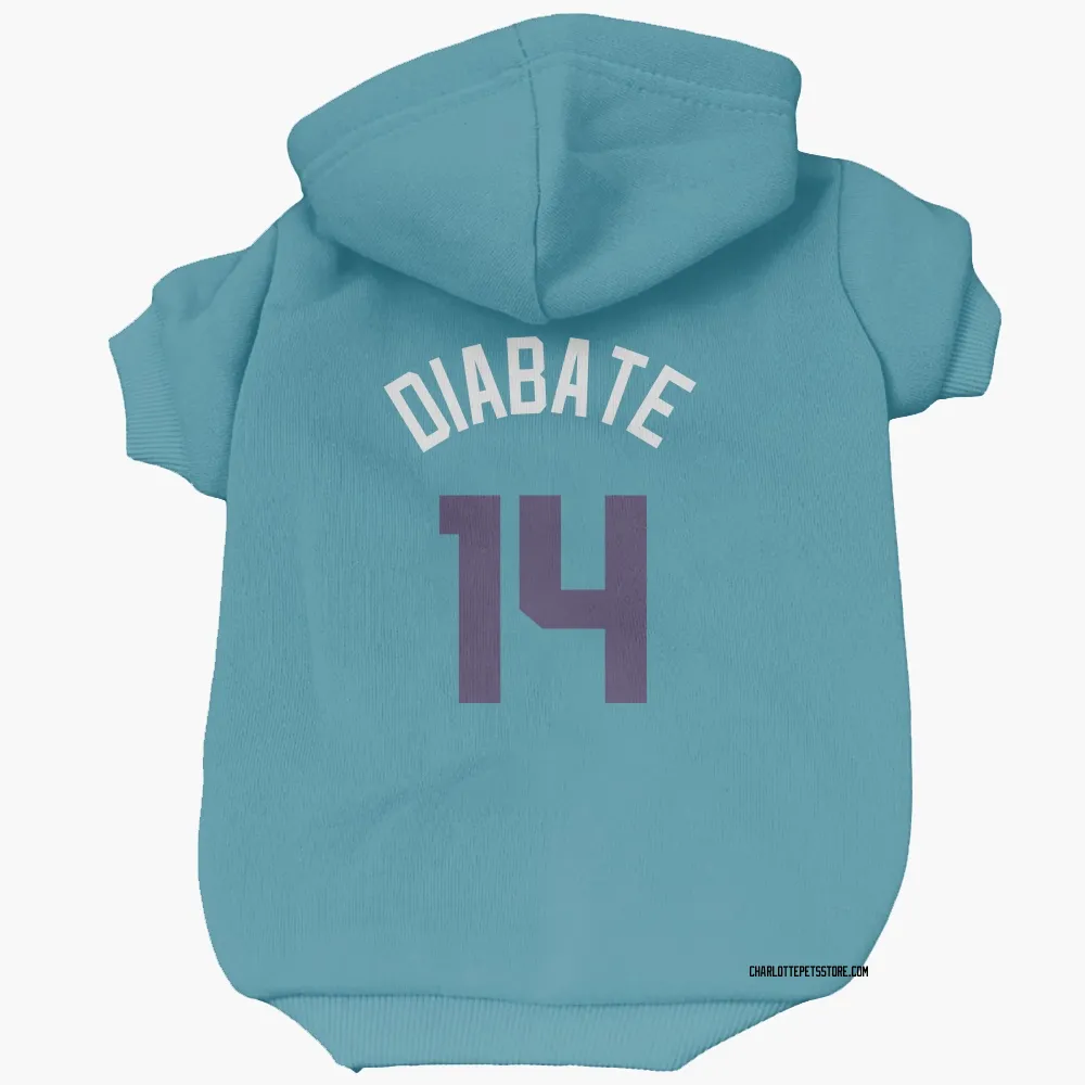 Charlotte Hornets Moussa Diabate Teal Purple Pet Hoodie for Dog & Cat