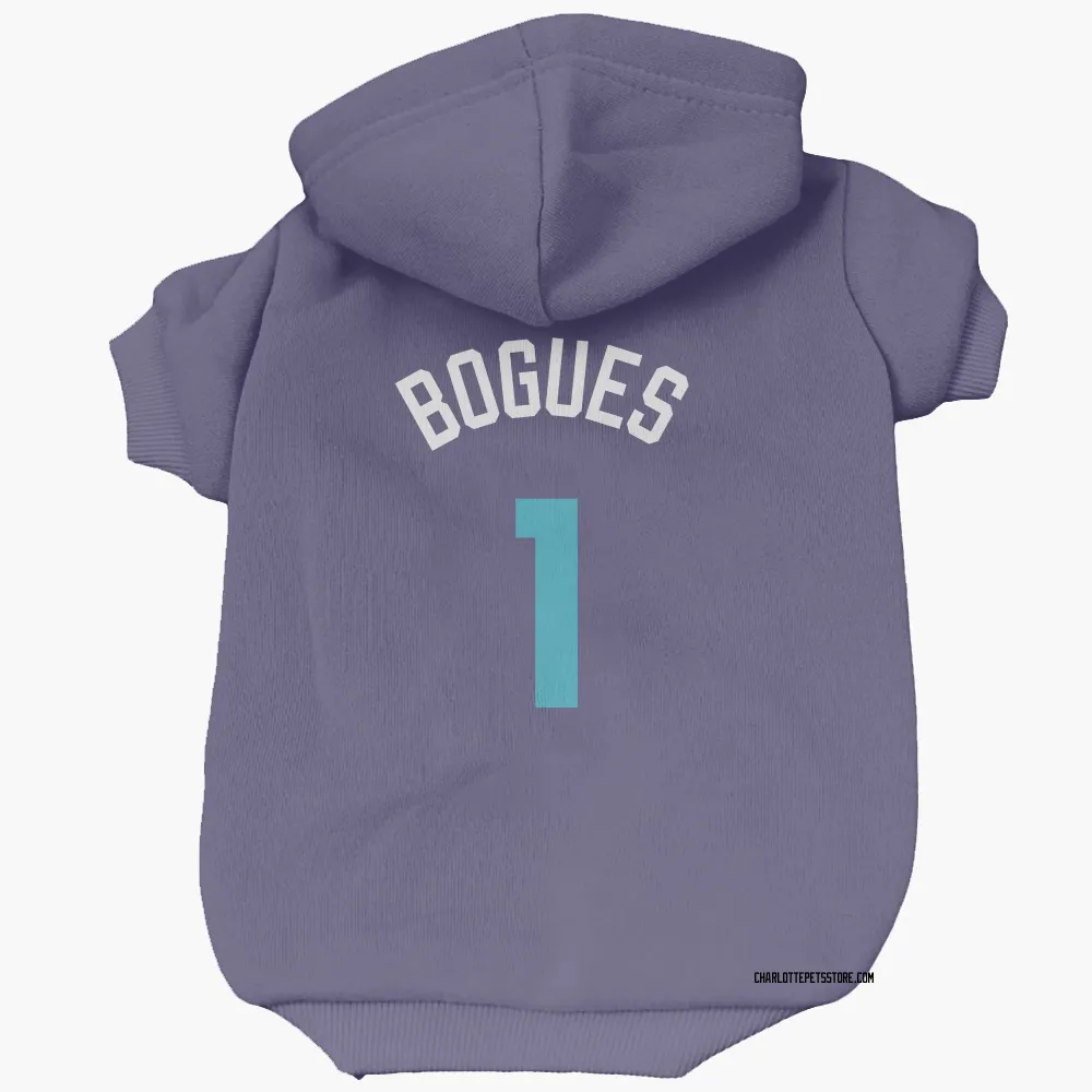 Charlotte Hornets Muggsy Bogues Purple Pet Hoodie for Dog & Cat