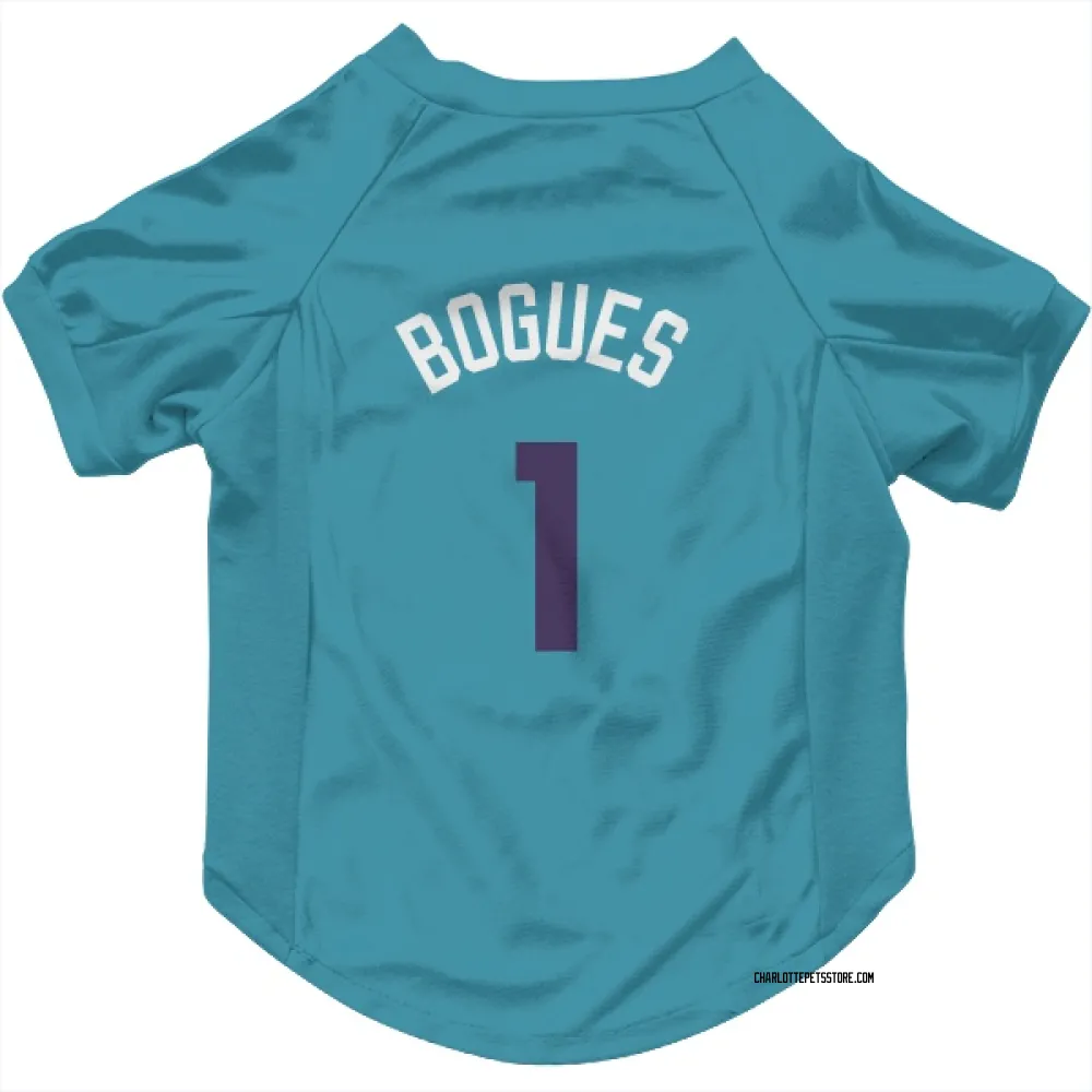 Charlotte Hornets Muggsy Bogues Teal Purple Pet Jersey for Dog & Cat