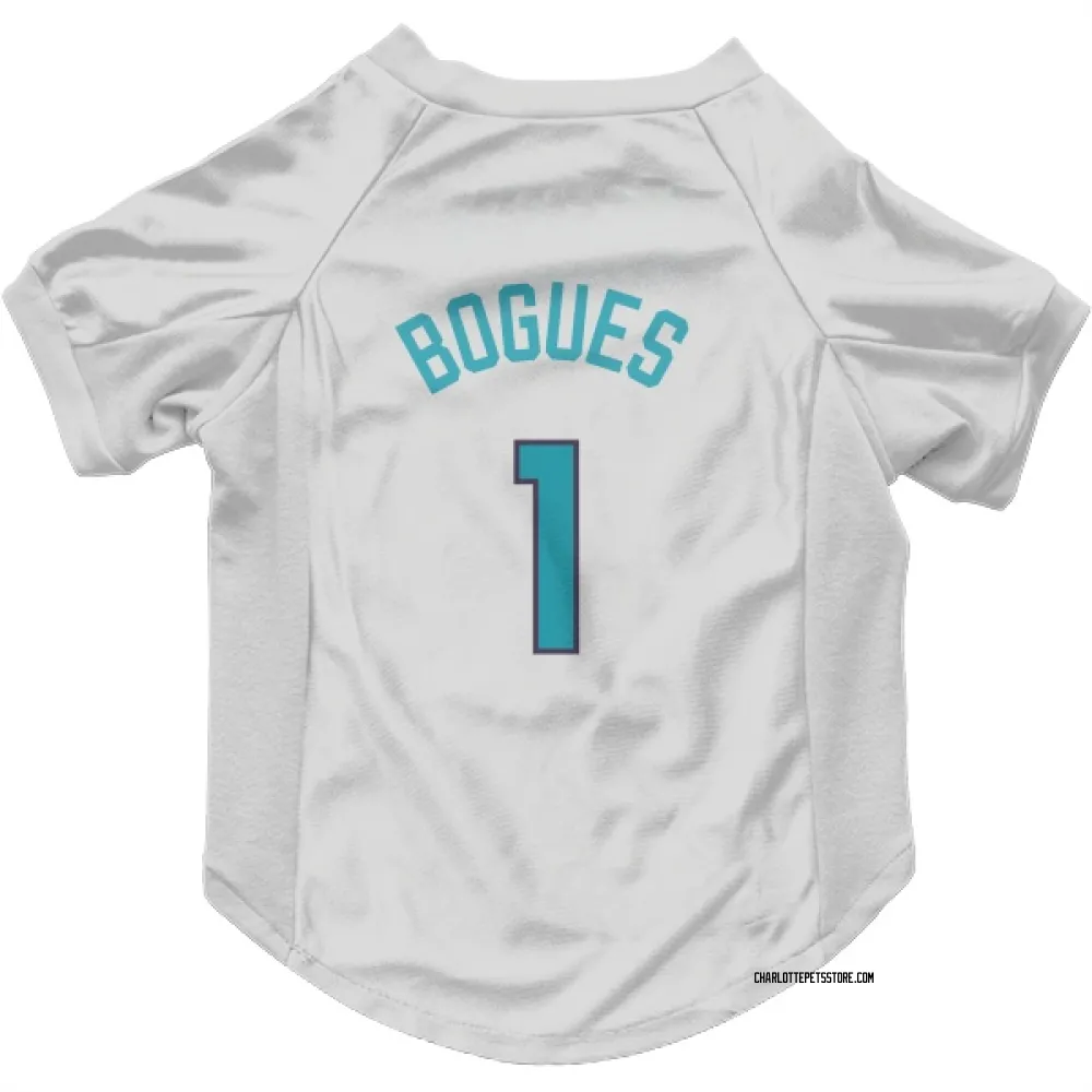 Charlotte Hornets Muggsy Bogues White Pet Jersey for Dog & Cat