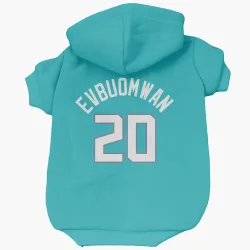 Charlotte Hornets Tosan Evbuomwan Teal Pet Hoodie for Dog & Cat