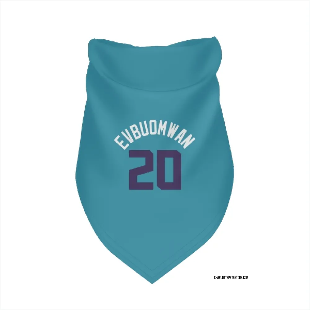 Charlotte Hornets Tosan Evbuomwan Teal Purple Pet Bandana for Dog & Cat