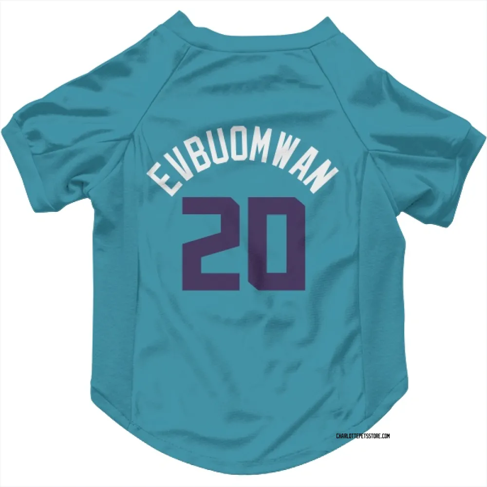 Charlotte Hornets Tosan Evbuomwan Teal Purple Pet Jersey for Dog & Cat