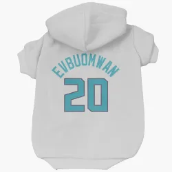 Charlotte Hornets Tosan Evbuomwan White Pet Hoodie for Dog & Cat